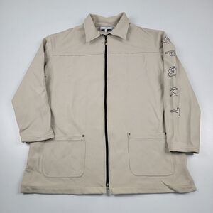 St John Sport Jacket‎ Coat Beige Full Zip Collared size Large